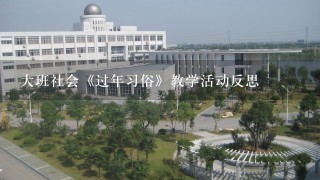 大班社会《过年习俗》教学活动反思