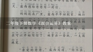 2年级下册数学《混合运算》教案