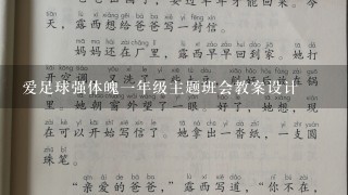 爱足球强体魄1年级主题班会教案设计