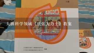 大班科学领域《纸张大力士》教案