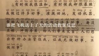 谁把飞机送上了天的活动教案反思