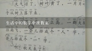 生活中的数字中班教案