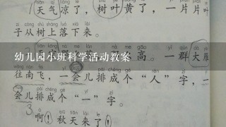 幼儿园小班科学活动教案