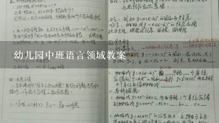 幼儿园中班语言领域教案