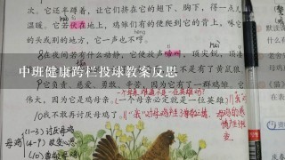 中班健康跨栏投球教案反思