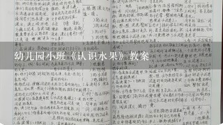 幼儿园小班《认识水果》教案