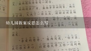 幼儿园教案反思怎么写