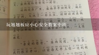 玩翘翘板应小心安全教案中班