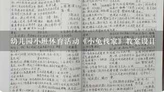 幼儿园小班体育活动《小兔找家》教案设计