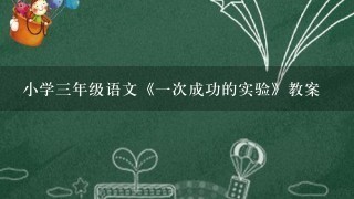 小学3年级语文《1次成功的实验》教案