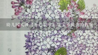 幼儿园大班《开心识字》宝宝不挑食的教案