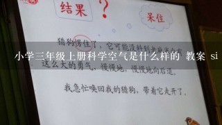 小学3年级上册科学空气是什么样的 教案 si