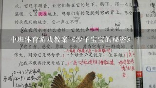 中班体育游戏教案《沙子宝宝的秘密》