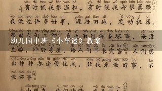 幼儿园中班《小车迷》教案