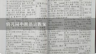 幼儿园中班语言教案