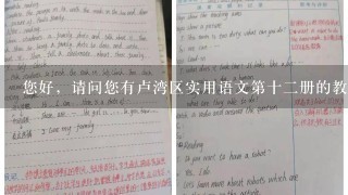 您好，请问您有卢湾区实用语文第十2册的教案么？非常着急。。谢谢了。。