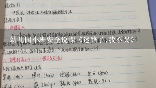 幼儿园小班安全说课《迷路了,我不哭》