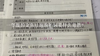 1年级的金鱼吐泡泡扩词是什么意思？