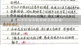 2年级小学生安全教育班会课教案