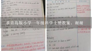 求青岛版小学1年级科学上册教案，谢谢