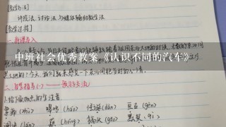 中班社会优秀教案《认识不同的汽车》