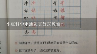 小班科学水池边真好玩教案？