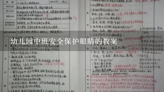 幼儿园中班安全保护眼睛的教案