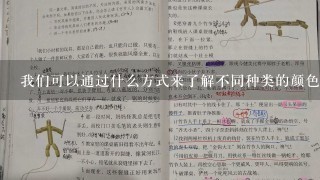 我们可以通过什么方式来了解不同种类的颜色及其特性以及它们之间的差异与联系？