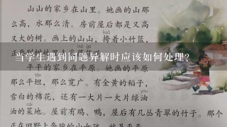 当学生遇到同题异解时应该如何处理