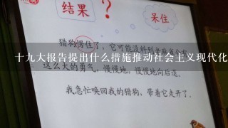 十九大报告提出什么措施推动社会主义现代化建设