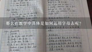 那么在教学中具体是如何运用字母表呢