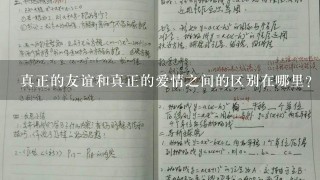 真正的友谊和真正的爱情之间的区别在哪里