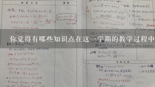 你觉得有哪些知识点在这一学期的教学过程中被忽略了或者没有得到足够的关注和解释