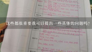 这些都很重要我可以提出一些具体的问题吗