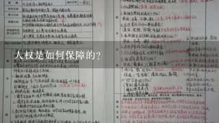 人权是如何保障的