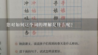 您对如何这个词的理解是什么呢