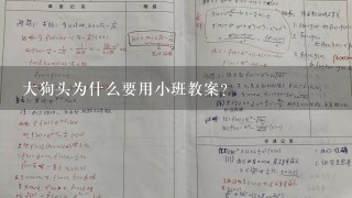 大狗头为什么要用小班教案?