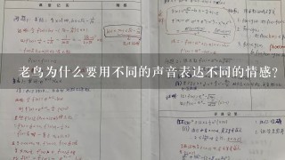 老鸟为什么要用不同的声音表达不同的情感?