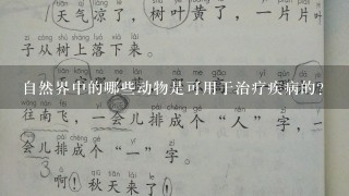 自然界中的哪些动物是可用于治疗疾病的?